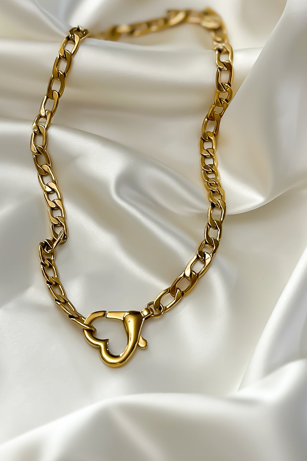 Heart Clasp Link Necklace