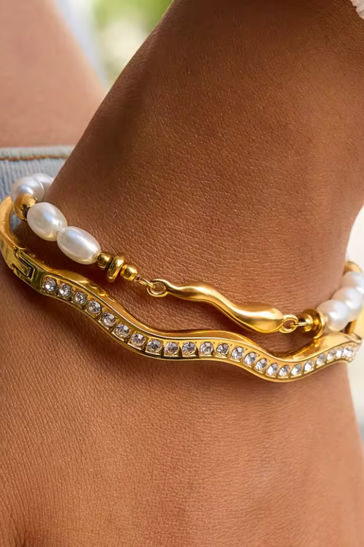 Gold & Pearl Bracelet | Salted Avenue