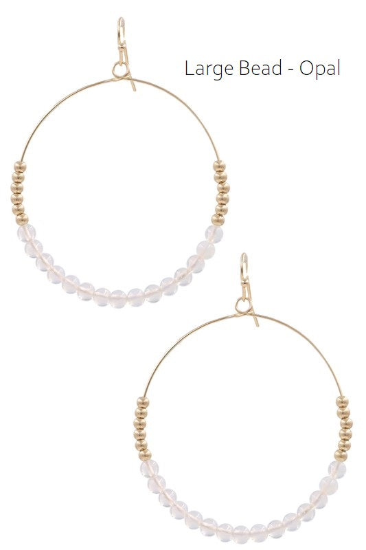 Large Beaded Hoop Earrings