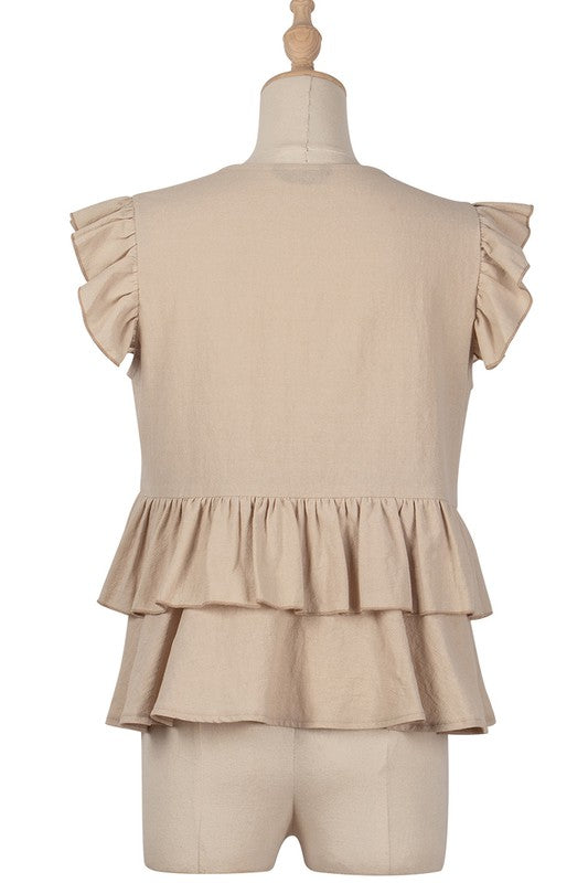 Hannah Ruffle Peplum Top