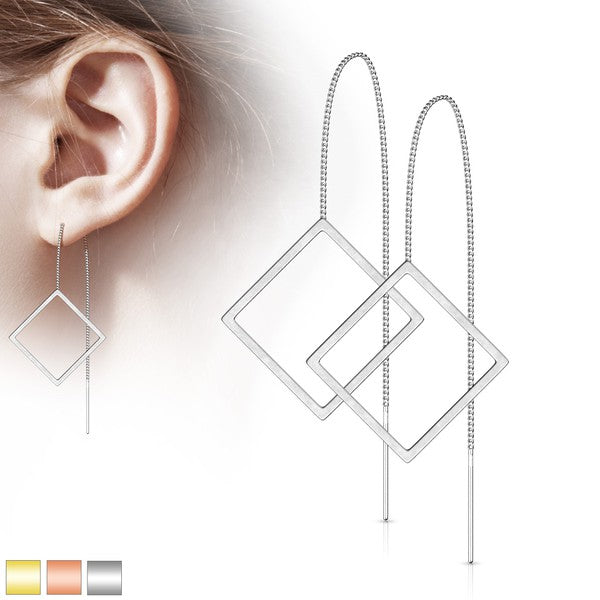 Geometric Threader Earrings - All Sales Final