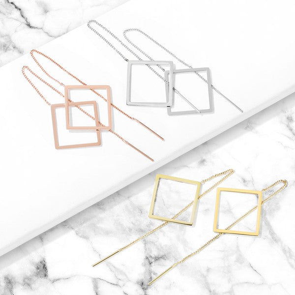 Geometric Threader Earrings - All Sales Final