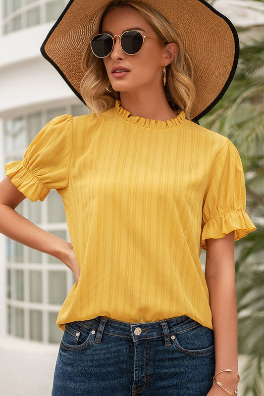 Claire Ruffle Blouse | 2 colors - All Sales Final