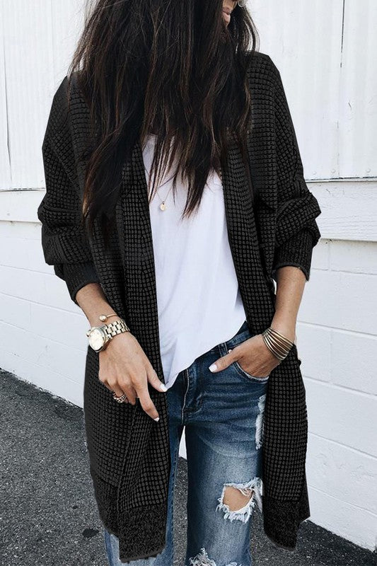 Pink Cozy Heathered Knit Cardigan