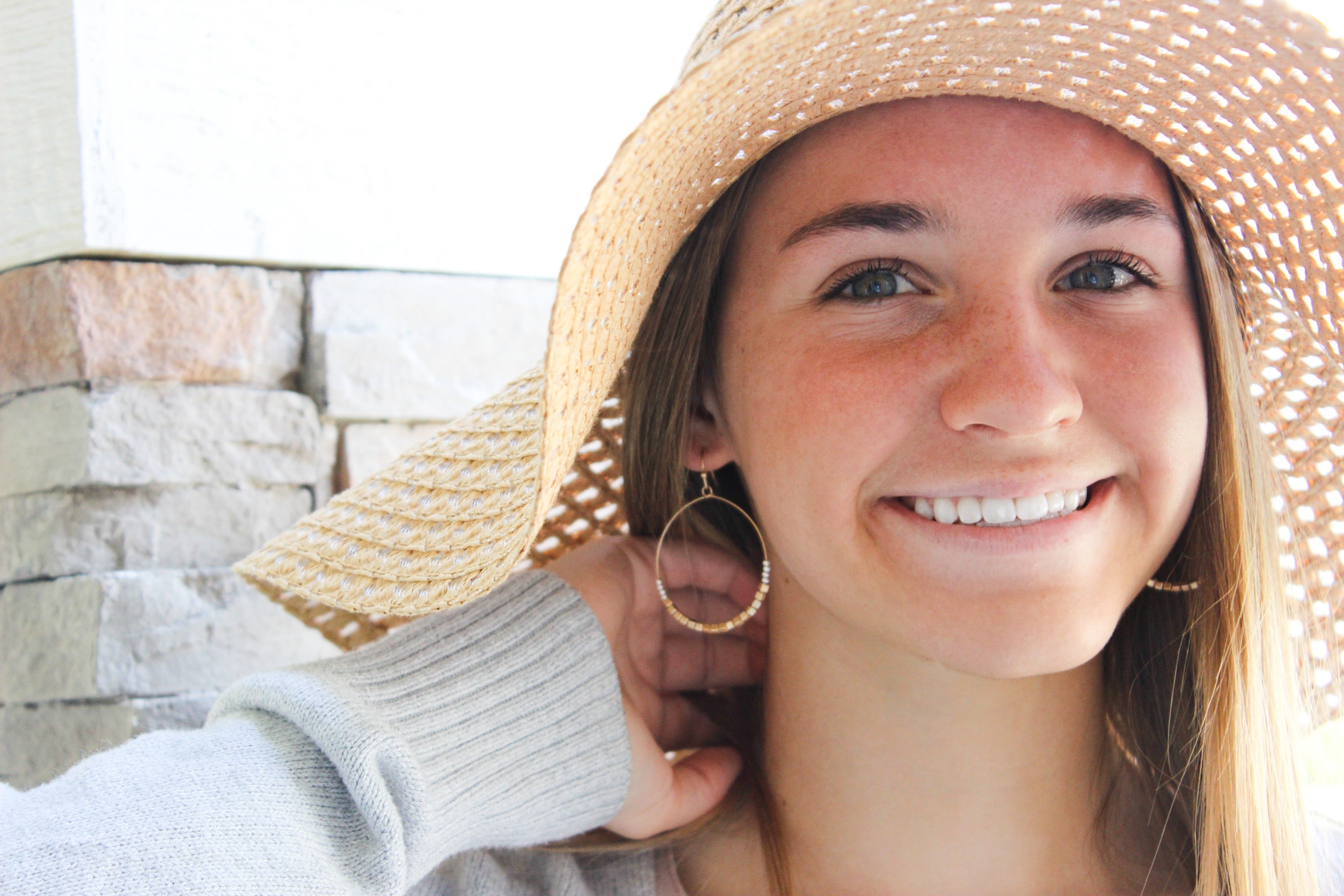 Small Beaded Hoop Earrings