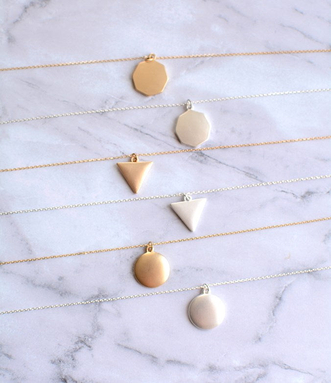 Geometric Simple Charm Necklace - 3 Styles - All Sales Final