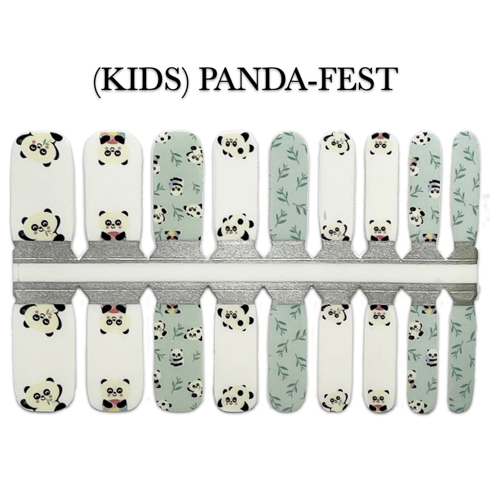 Kids Nail Wrap - Panda-Fest