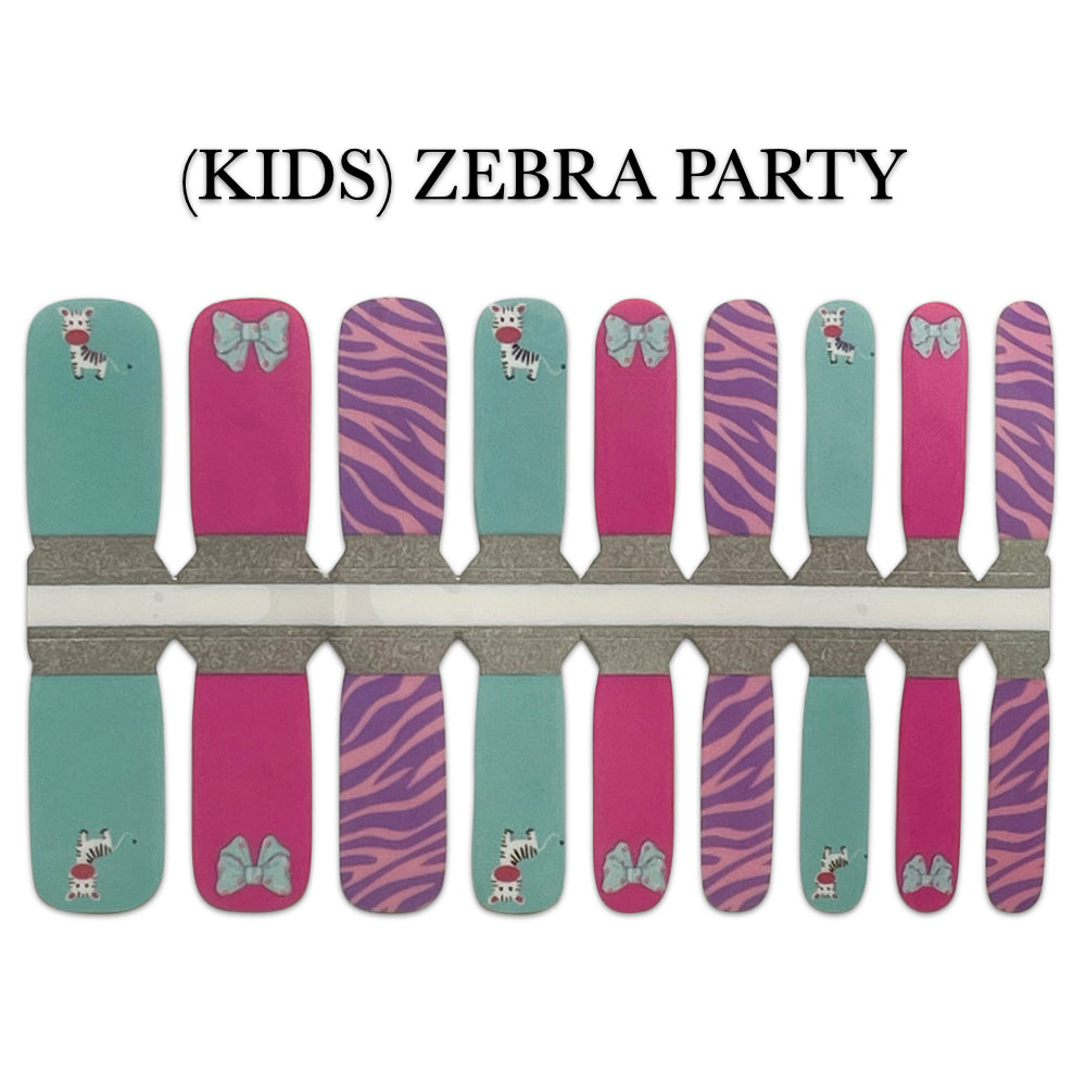 Kids Nail Wrap -Zebra Party