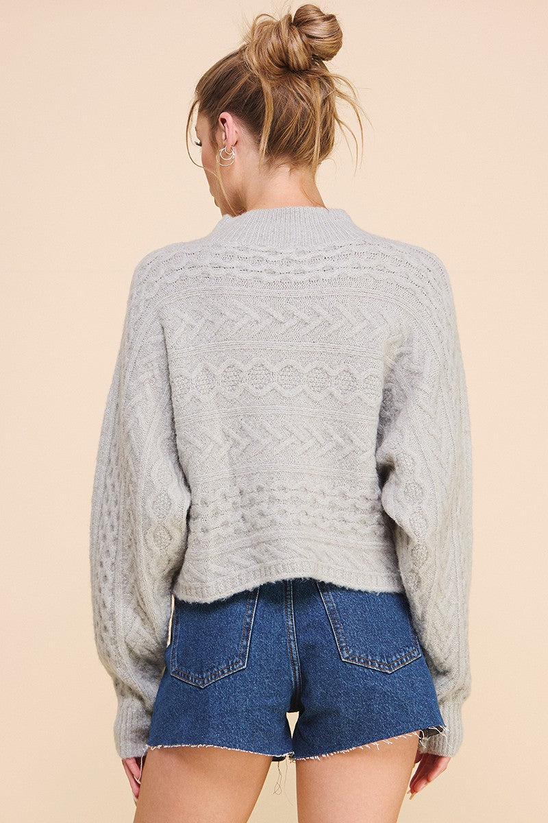 Cable Knit Cropped Sweater | 3 colors - All Sales Final