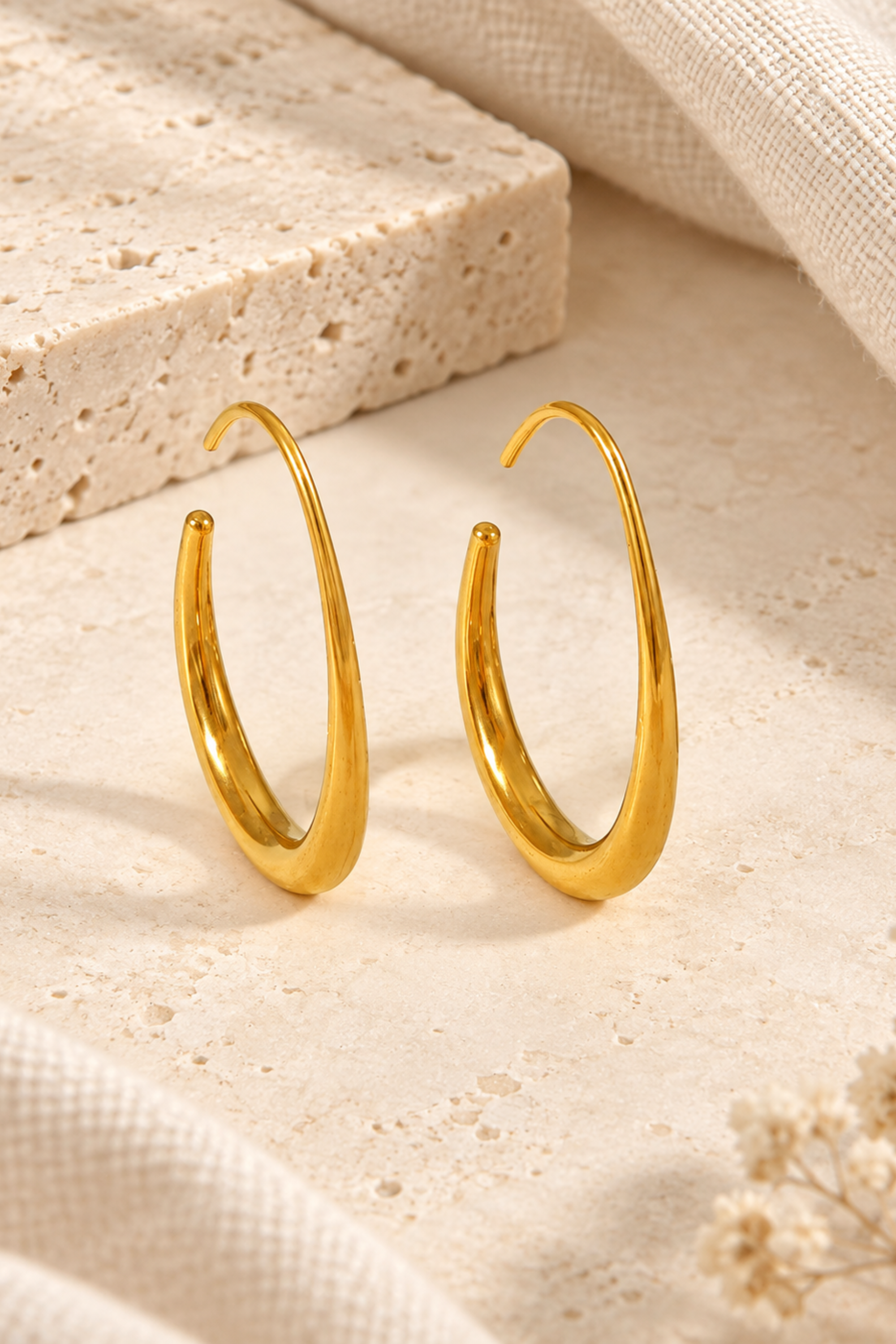 Oval Hoop Earrings - Gold and Silver