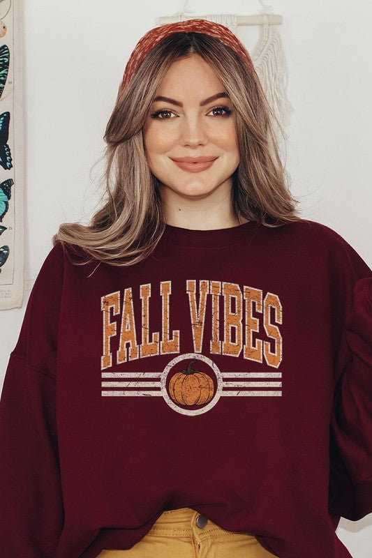 Fall Vibes Graphic Fleece Sweatshirts