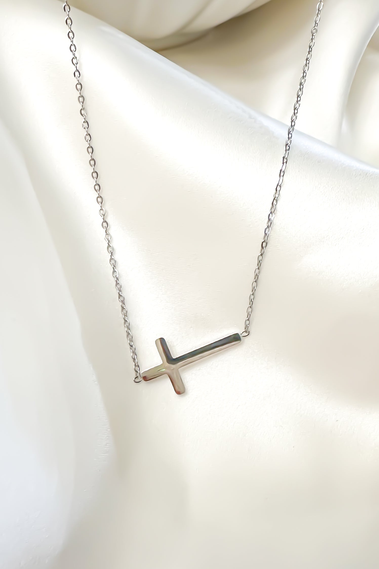 Sideways Cross Necklace