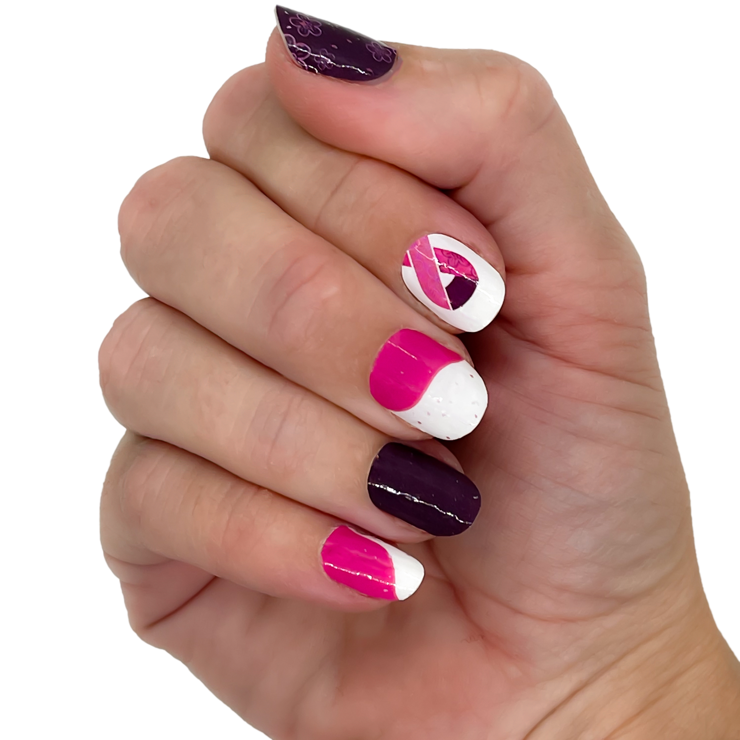 Pink Ribbon Nail Ribbon Pink Ribbon Nail Wraps | Hot Pink Ribbon and Floral Design | Salted ...