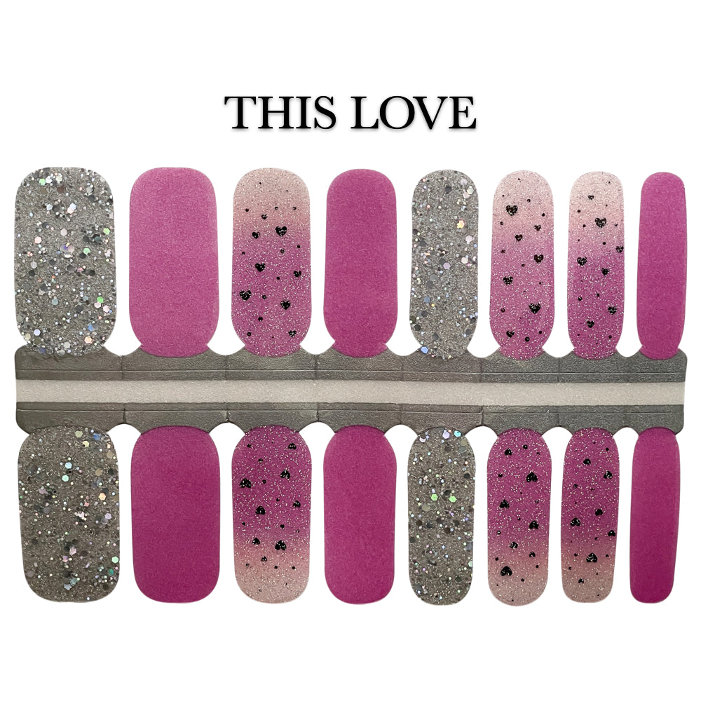 Pink Hearts Nail Wrap - This Love, Salted Avenue