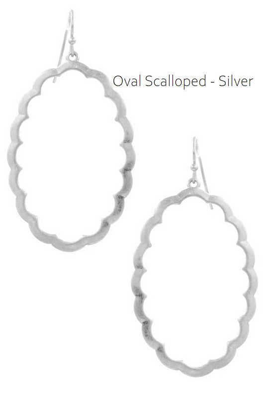 Oval Scalloped Earrings