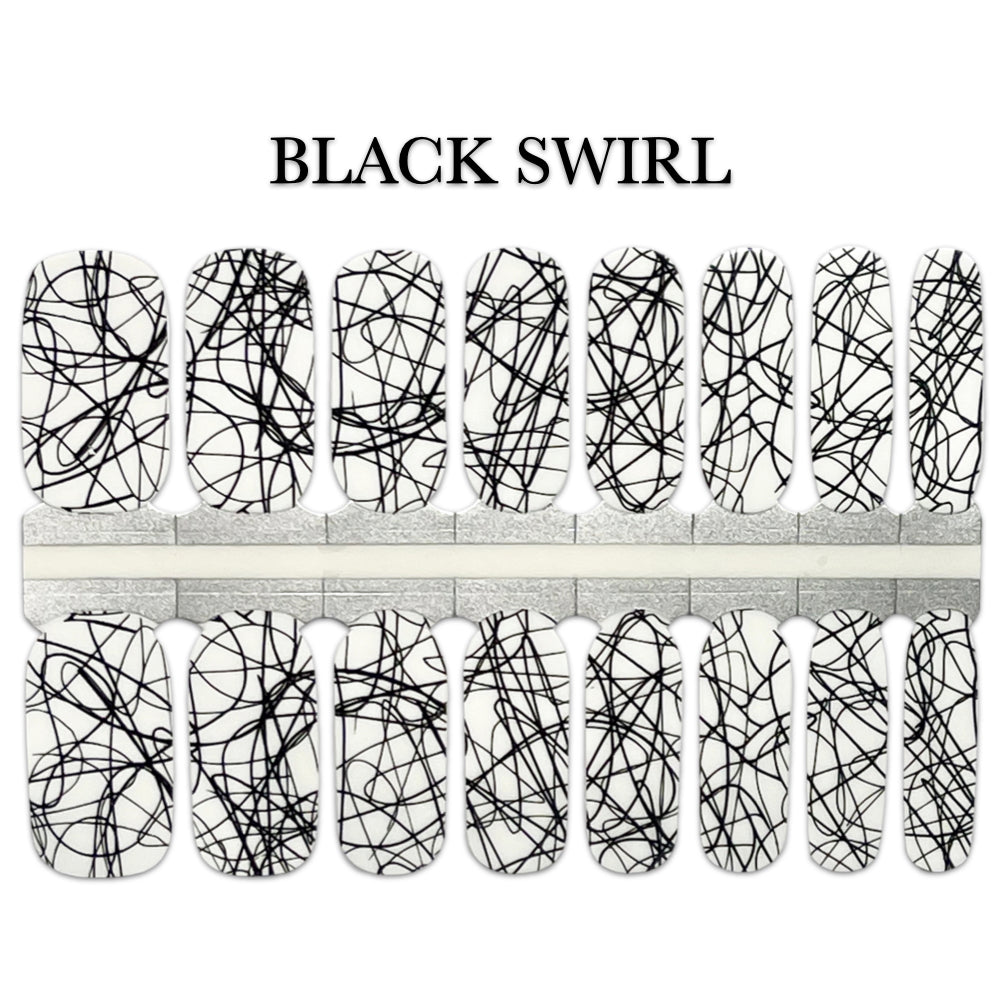 Nail Wrap - Black Swirl