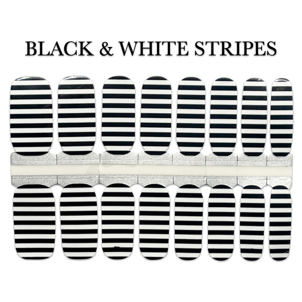 Nail Wrap - Black & White Stripes