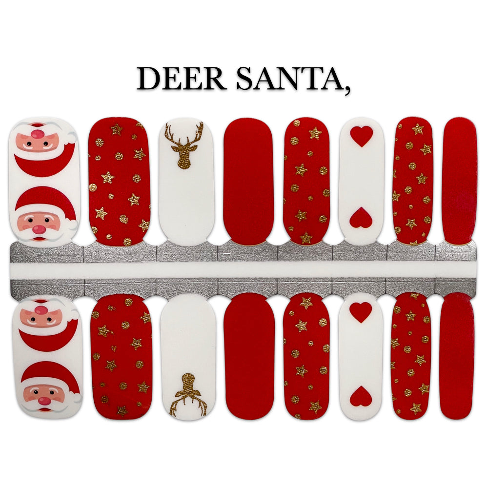 Nail Wrap - Deer Santa,