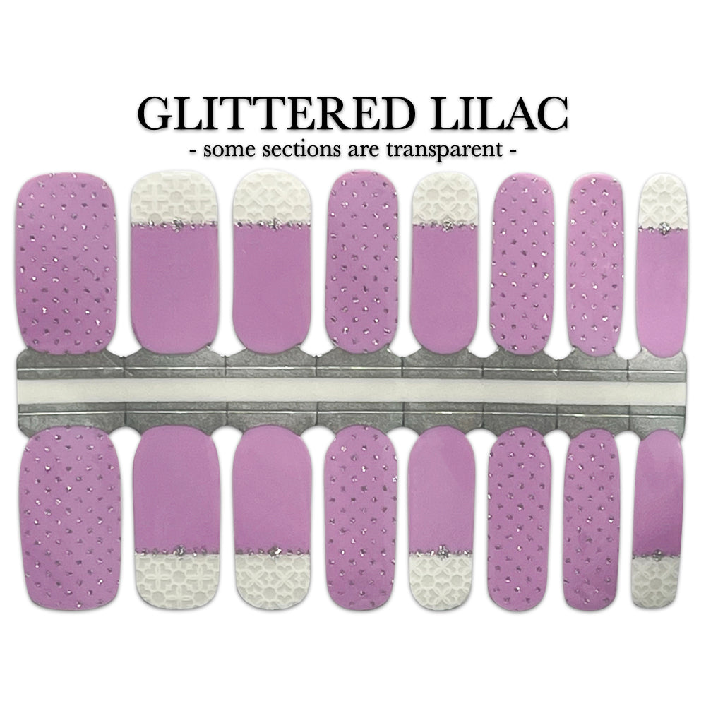 Nail Wrap - Glittered Lilac