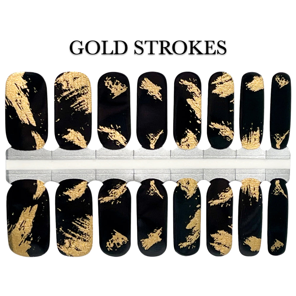 Nail Wrap - Gold Strokes