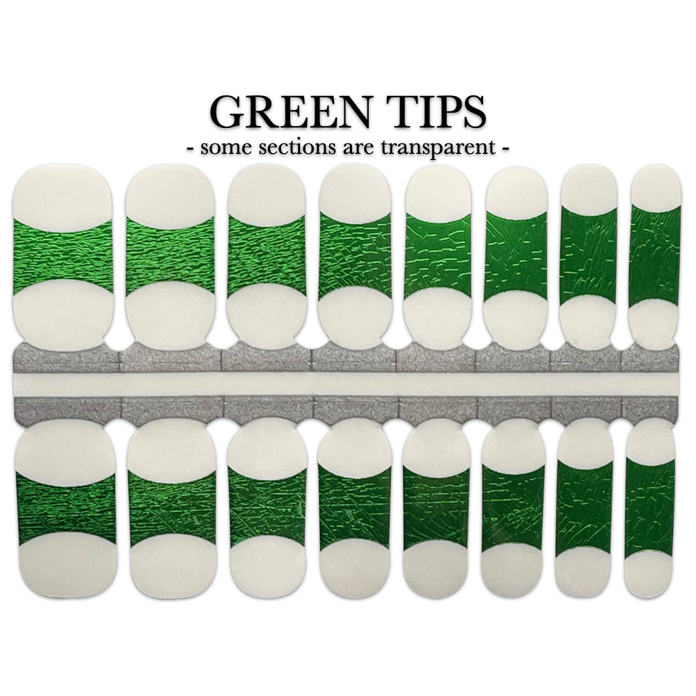 Nail Wrap - Green Tips