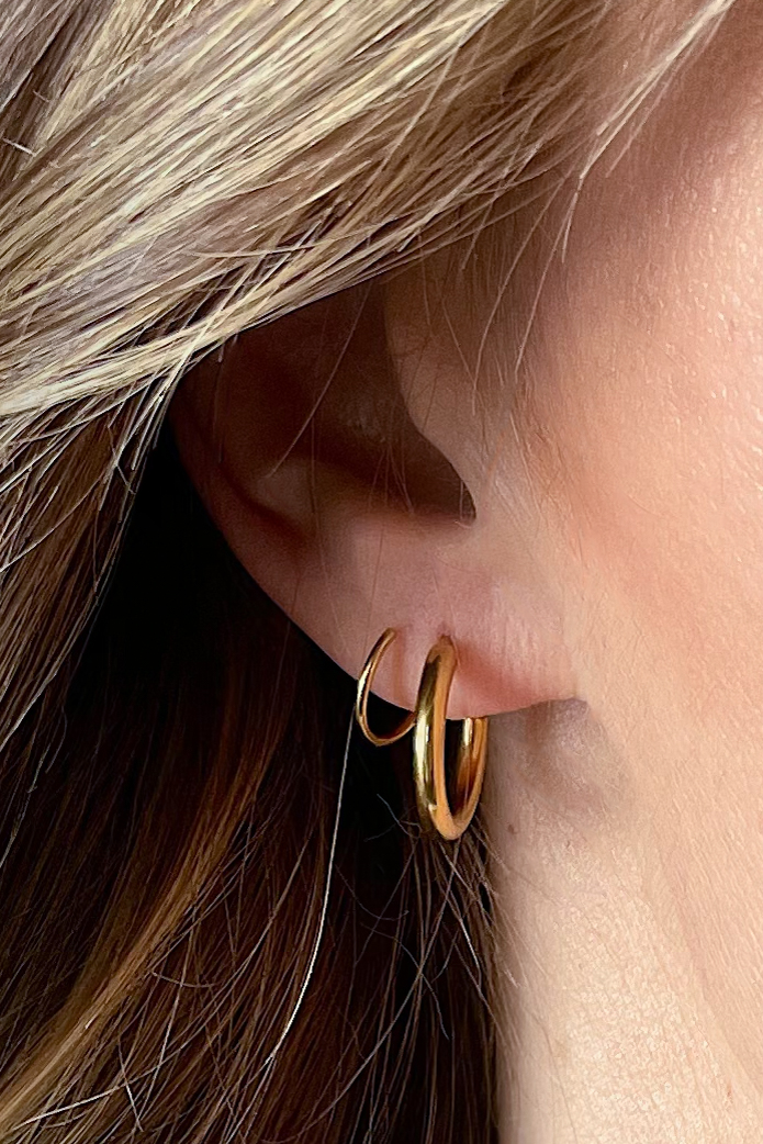 Gold Hoop - Double Twist Earrings