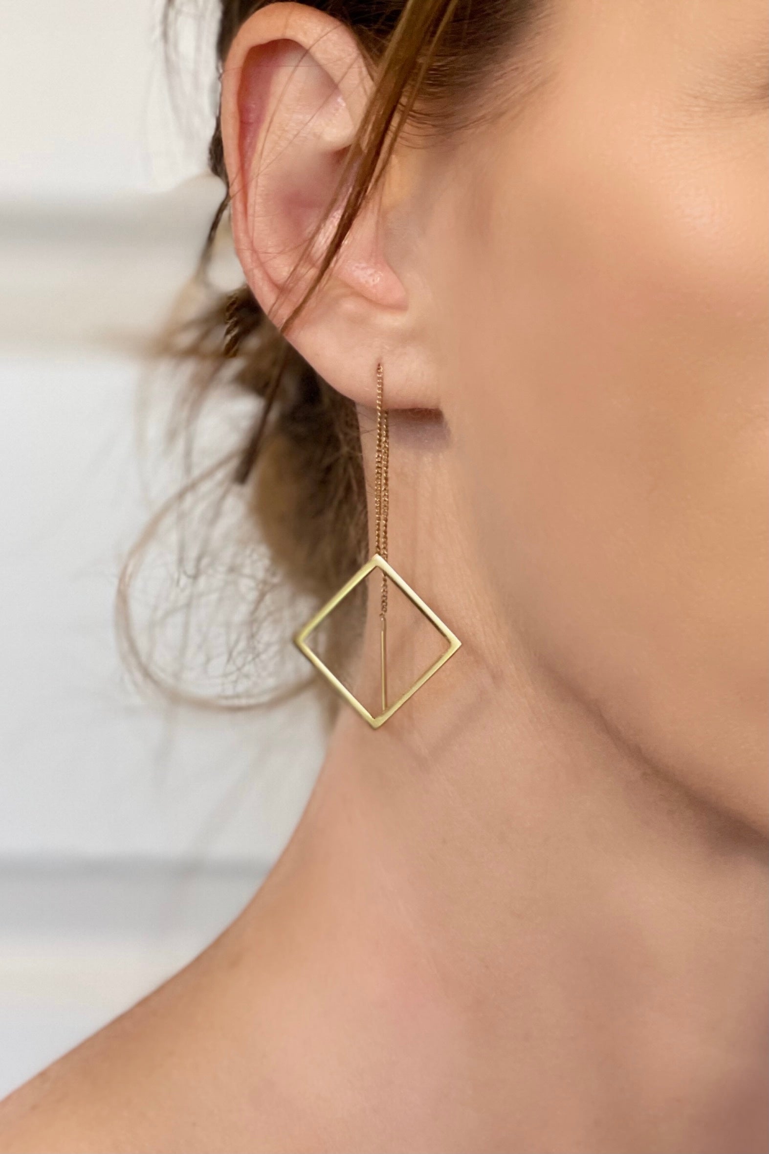 Geometric Threader Earrings - All Sales Final