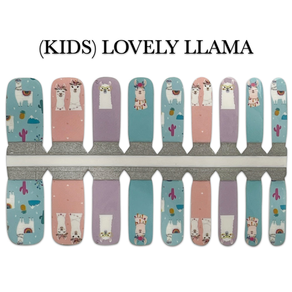 Kids Nail Wrap - Lovely Llama