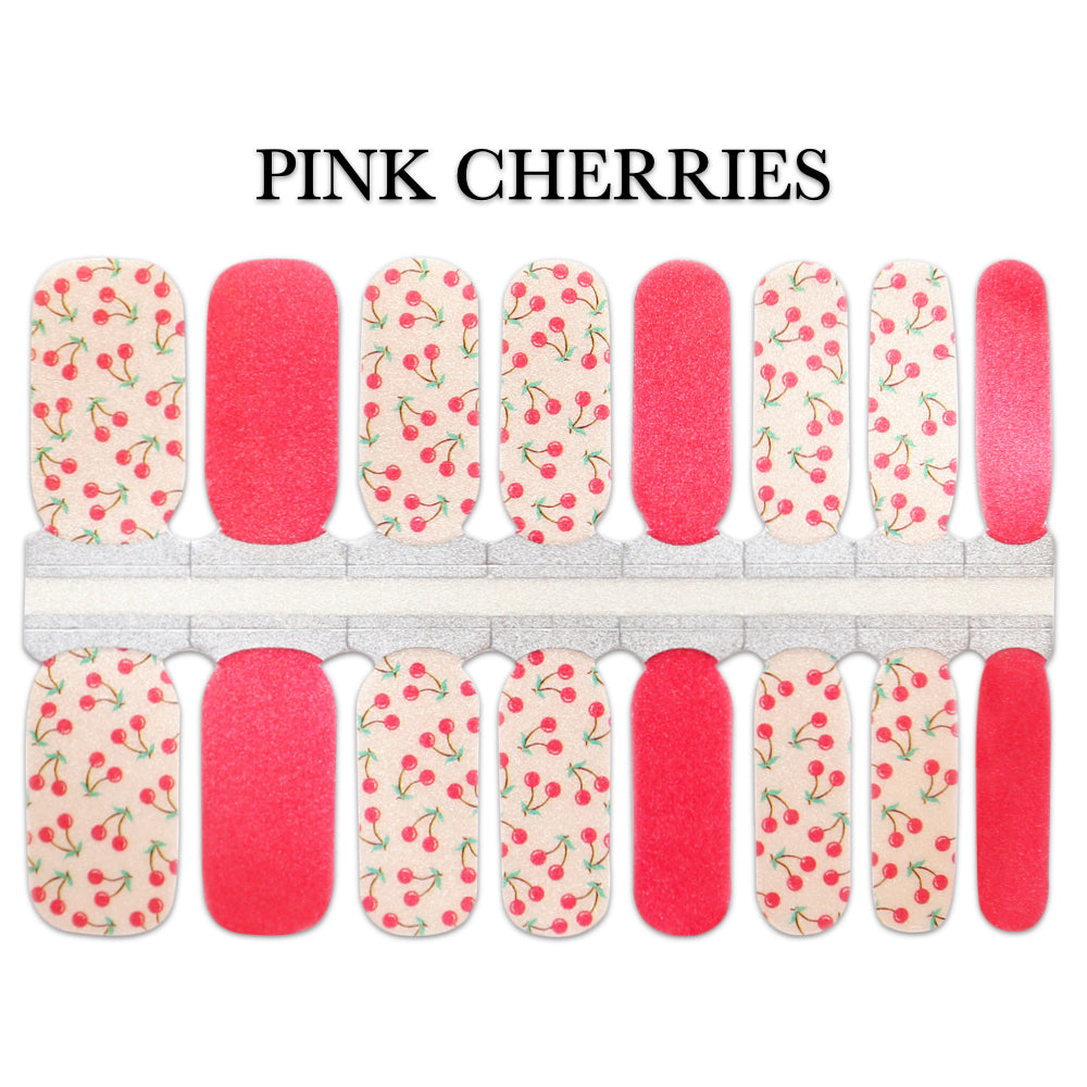 Nail Wrap - Pink Cherries