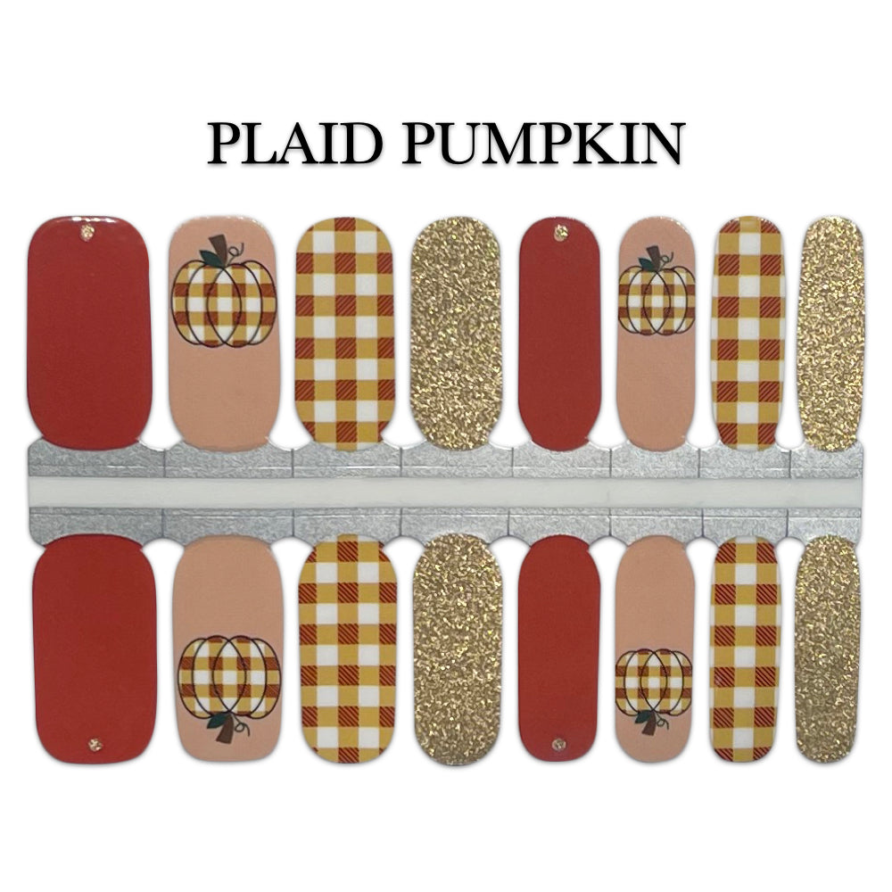 Nail Wrap - Plaid Pumpkin
