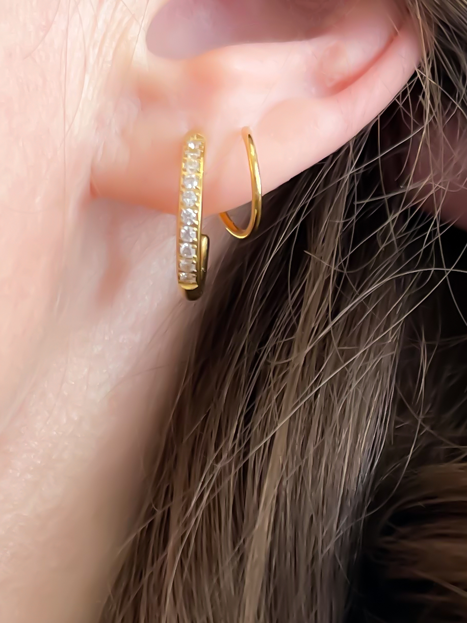 Gold Sparkle - Double Twist Earrings