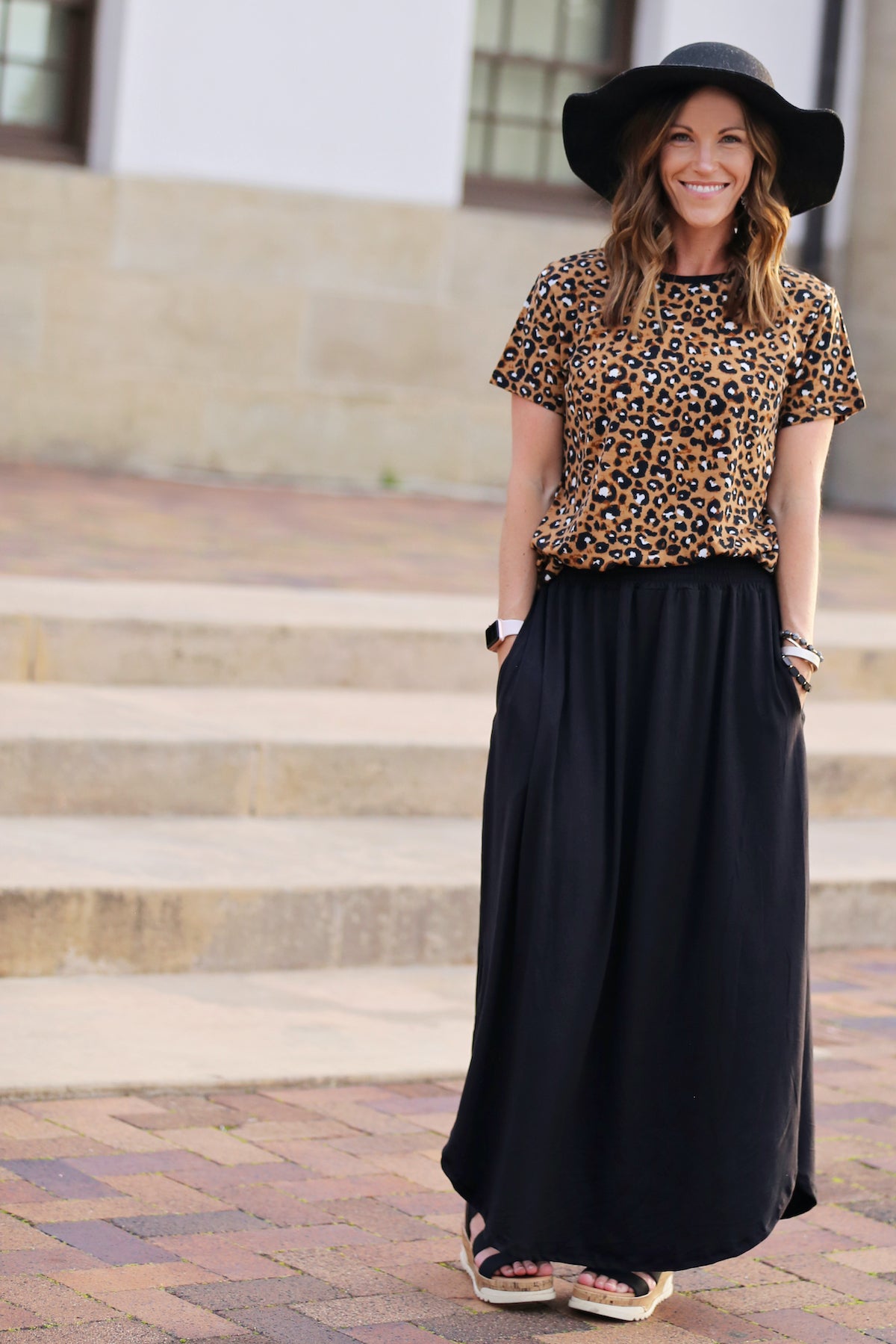 Solid Maxi Skirt with Pockets - All Sales Final