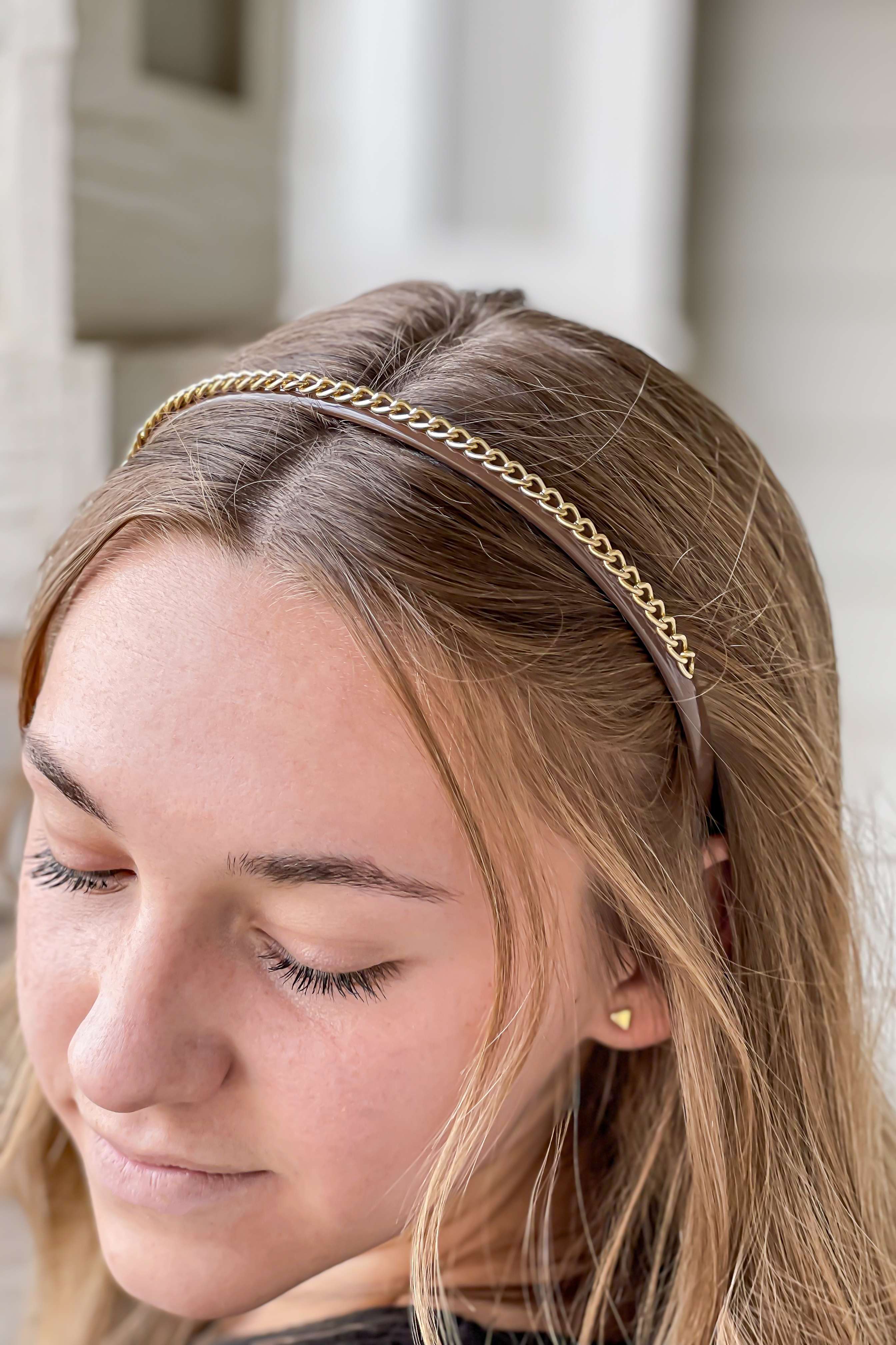 Skinny Headband with Metal Chain Link | 8 Colors - All Sales Final