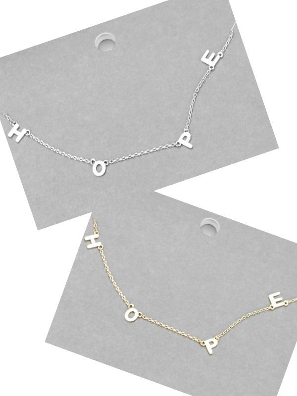 HOPE Message Necklace - 2 colors - All Sales Final